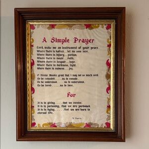 Antique prayer frame art
